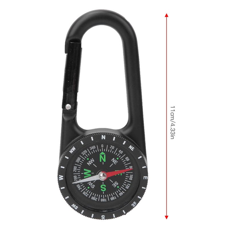 Carabiner Clip On Compass Hiking,Mini Compass,DC40T Zinc Alloy Portable Carabiner Compass with Graduated Ring Outdoor Hiking Camping Navigation Tools