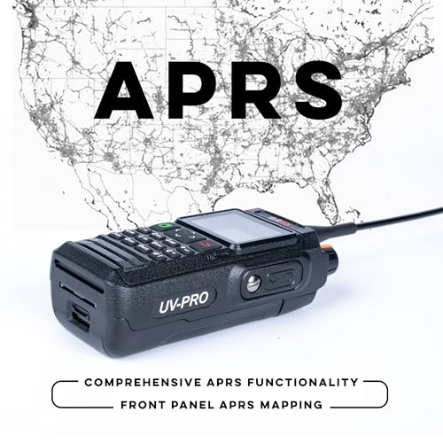 BTECH UV-PRO IP67 Dual Band VHF/UHF Handheld Two-Way Radio - Black, GPS, Bluetooth, APRS, NOAA Weather
