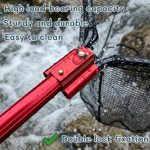 Heavy Duty Telescoping Fishing Landing Net 27in Wide Net for Saltwater & Boat Use