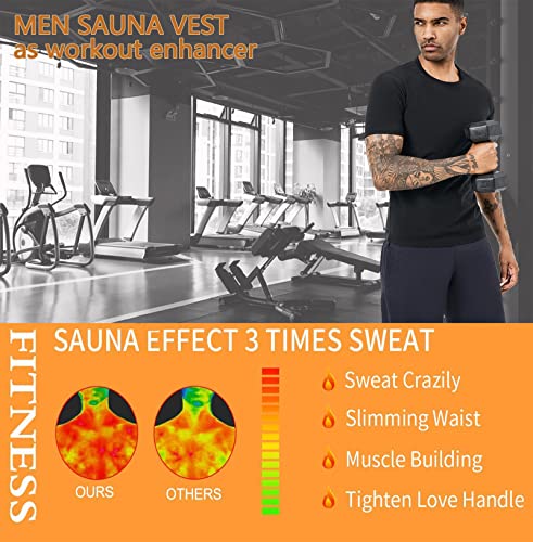 Men's Sauna Sweat Suit Waist Trainer Compression Vest - Large Black