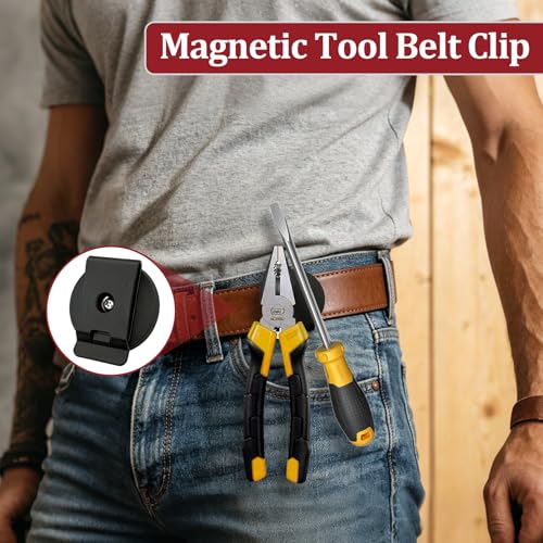 Heavy Duty Magnetic Tool Belt Clip Organizer for Screws Nails & Wrenches - 2 Pieces