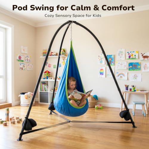 Trekassy 2-in-1 Sensory Swing Set with Stand for Indoor Relaxation & Active Play