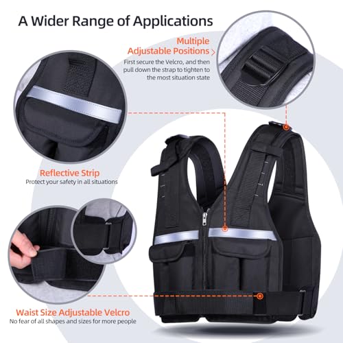 Sportneer Adjustable Weighted Vest Black 2-18 lbs for Fitness & Running