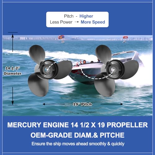 Boat Propeller for Mercury Outboard Engines 135-300HP 14.5x19 RH Aluminum