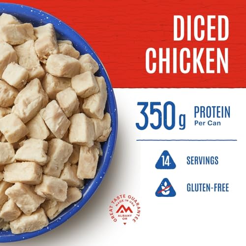 Mountain House Diced Chicken Can GF - Freeze Dried Emergency & Camping Food, 14 Servings
