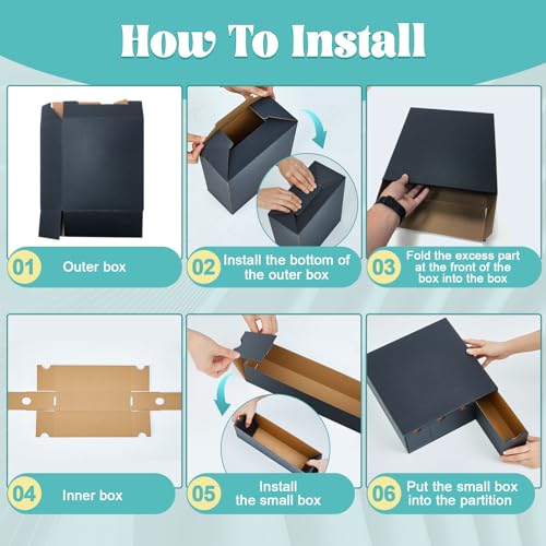 Trading Card Storage Box Organizer 4 Row Black - 16 Small Compartments