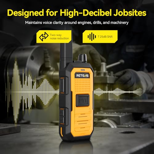 Retevis RB48A Waterproof Walkie Talkies with Dual Charger, Long Range, IP67 Adults