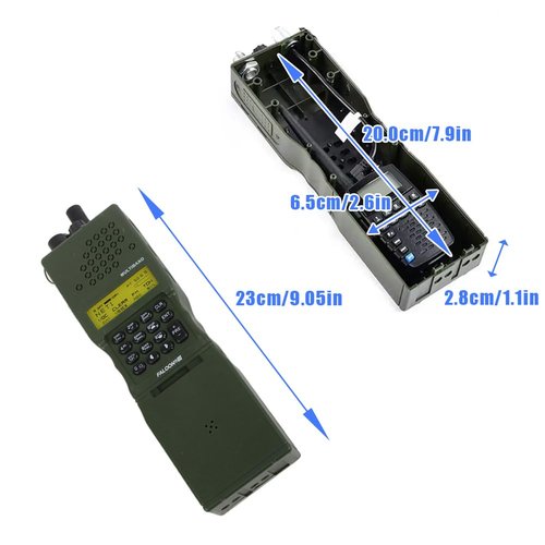 Lwuey Dummy Radio Case Model, Talkie Model Shell Faux Walkie Scope No Real Function Durable Plastic Removable Headset Connector 2 Way Fitted Inside Cosplay Prop for Home Camping Outdoor Game Green
