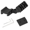 Gotical 45 Degree Angled Low Profile Offset Picatinny Rail Side Mount Adapter with Build-in 4-Slot 1.7 Inch Picatinny Rail, Red Dot Riser Black Finish Type III Hard Coat Anodized