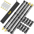KJE 4 Pack Adjustable Heavy-Duty Aluminum Tent Poles with Stakes & Caps - Variation 2