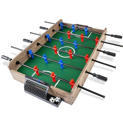 Oak Variation 32 Inch Tabletop Foosball Game Set - Portable & Modern Design
