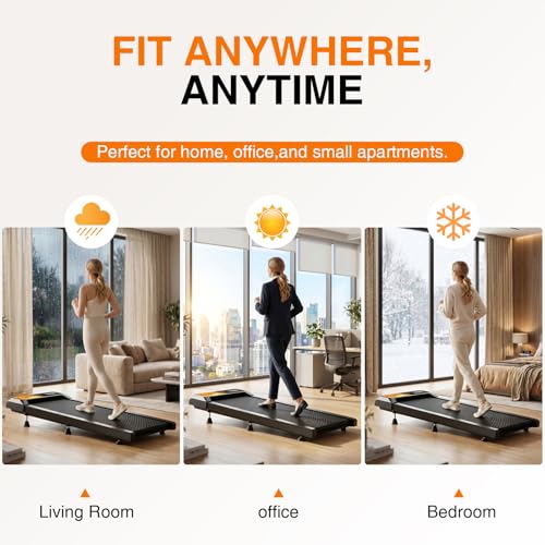 Gkyet 2.5HP Under Desk Walking Treadmill with 5% Incline, Remote & Compact Design