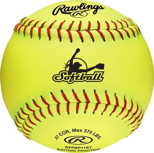 Fastpitch Softballs 11 Inch - Youth Training Balls, 6 or 12 Count - Yellow