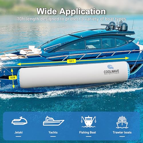 10'x18'' Inflatable Boat Fender - Heavy Duty Dock Bumper for Yachts & Fishing Boats
