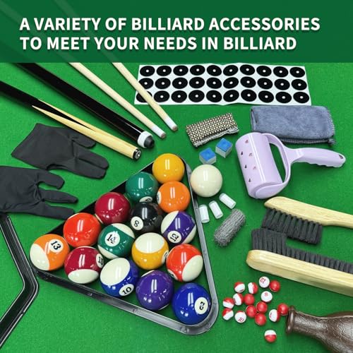 95 Pcs Pool Table Accessories Set Billiard Kit with Balls Cues Chalk & More