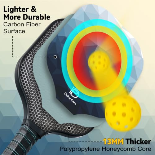 Blue Carbon Fiber Pickleball Paddles Set of 4 - USAPA Approved, Lightweight