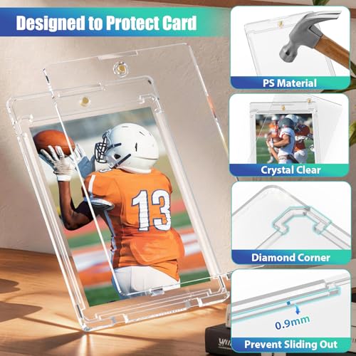 25 Pack Magnetic Card Holders for Trading Cards - Slim 35pt One Touch Protectors with Magnetic Closure
