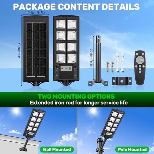 Solar Hog Lights for Night Hunting - 12000LM Green Outdoor Light with Remote, Waterproof Motion Sensor, 4-Pack