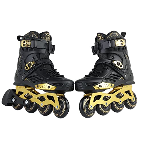 LIKU Unisex Gold Inline Skates Men 8/Women 9 Fitness Roller Skates