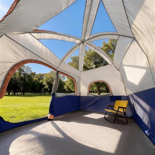 Blue CAMPROS CP 6-Person Waterproof Family Camping Tent - Spacious & Durable