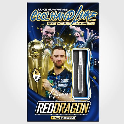RED DRAGON Luke Humphries 22g TX Series Tungsten Darts Set with Flights & Stems