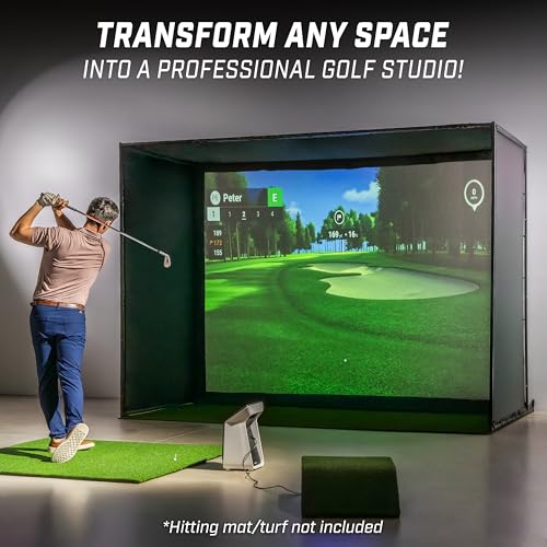 Golf Simulator Enclosure Nets Set - 10 x 8 ft Impact Screen & Frame Kit