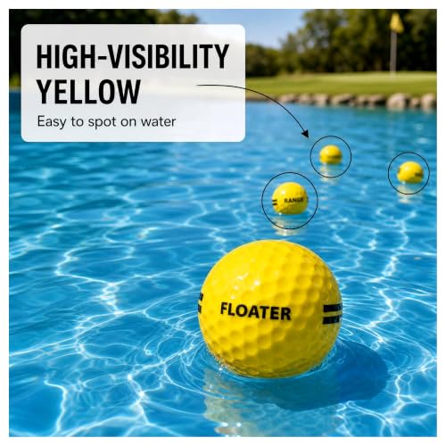 Yellow Floating Golf Balls for Lake & Pool Practice - High Visibility Water Balls
