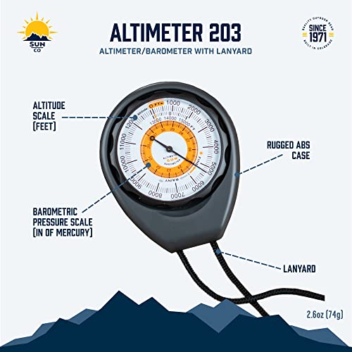 Battery-Free Altimeter and Barometer | Rugged Weather-Trend Indicator for Hiking Camping