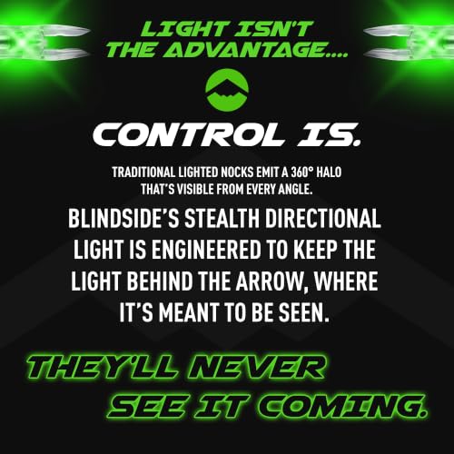 BLINDSIDE Lighted Arrow Nocks Green 6 Pack .166 G with 20+ Hour Battery Life