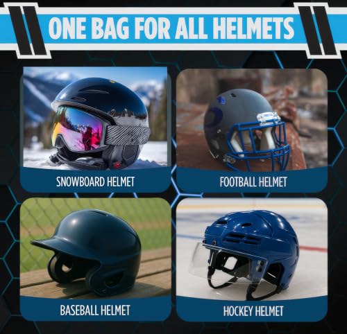 Sports Unlimited Football Helmet Bag Black - Helmet Storage for Football, Hockey, Ski & Snowboard Helmets
