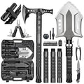 28-in-1 Camping Survival Shovel Set with Axe, Flashlight & High Carbon Steel