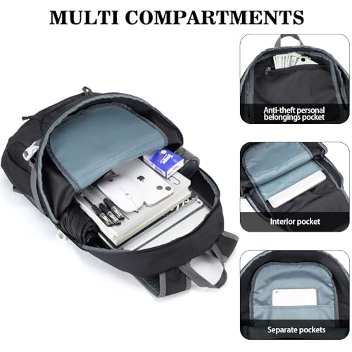 Black 35L Ultra Lightweight Foldable Hiking Backpack for Camping & Travel