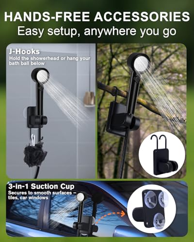 Portable Camping Shower Kit with 20L Foldable Bucket & 13000mAh Battery