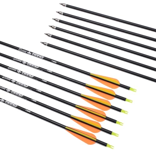 28 Inch Orange Carbon Hunting Arrows with Removable 100 Grain Tips - Pack of 12