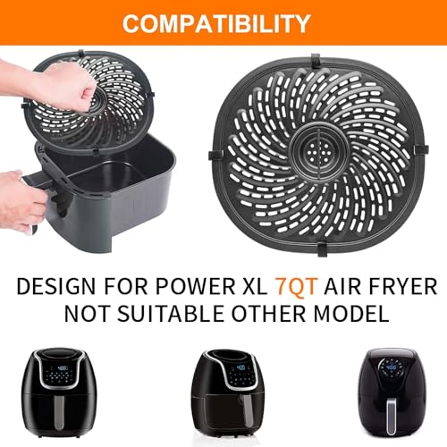 7QT Oval Air Fryer Grill Pan for Power XL Vortex 7QT, Nonstick Crisper Plate, Dishwasher Safe