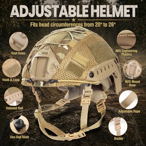 Lightweight Tactical Bump Helmet with Adjustable Fit & Noise Reduction Headset