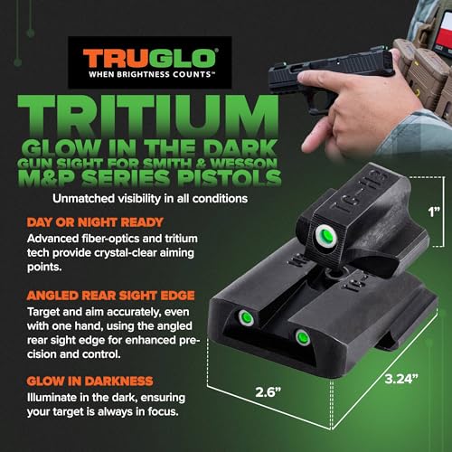 Night Sight Set for Smith & Wesson M&P Pistols - Tritium Glow-In-The-Dark