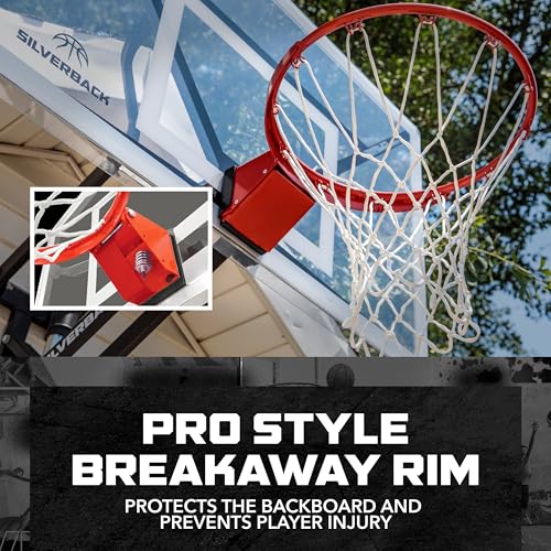 Silverback NXT 54" Wall-Mounted Basketball Hoop - Indoor/Outdoor, Blue-Black