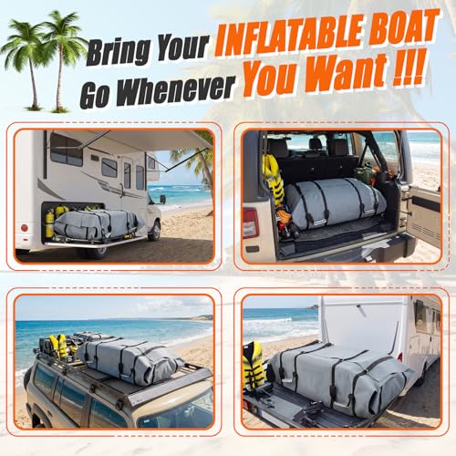 Abbylike Silver Foldable Inflatable Boat Storage Bag for 14.11-15.42ft Boats
