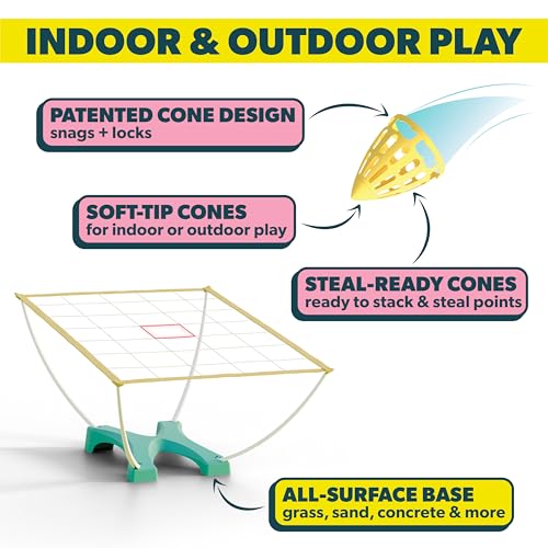 Vango Cone Toss Outdoor Lawn Game - Portable Target Tossing with Score Stealing Twist