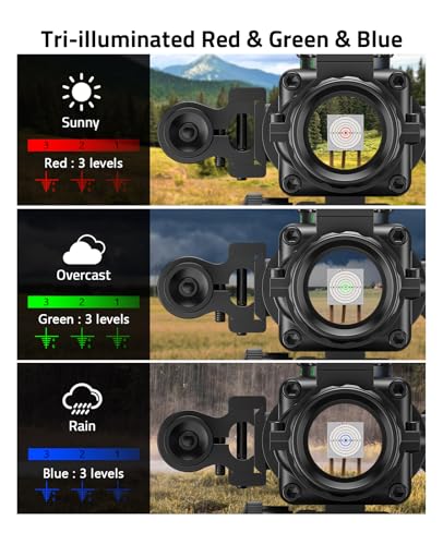 CVLIFE 4x32 Prism Rifle Scope with Green Laser & Circle Dot Reticle - Illuminated Red, Green, Blue & Fiber Optic Sight