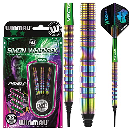 Simon Whitlock Soft Tip Darts Set - 18g Tungsten Barrel, Flights & Shafts Included