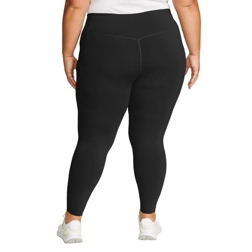 Eddie Bauer Women's Comfort Stretch Moisture Wicking Trail Legging Tight with Pockets (US, Alpha, Large, Regular, Regular, Black)