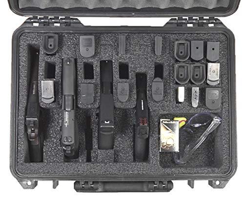 Waterproof Pistol & Magazine Case - Holds 4 Pistols & 33 Magazines, TSA Approved