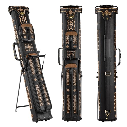 2x4 Hard Pool Cue Case with Stand & Accessory Storage - Billiard Cue Organizer