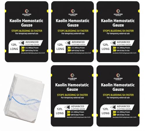 Hemostatic Gauze Pack of 5 - Rapid Bleeding Control for Wound Packing