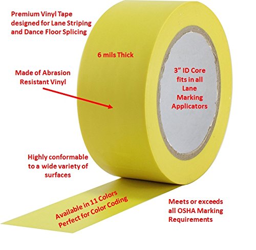 ProTapes Pro 50 Vinyl Safety Marking Tape - 6 Mils Thick, 36 Yards Long x 1" Wide, Clear (Pack of 1)