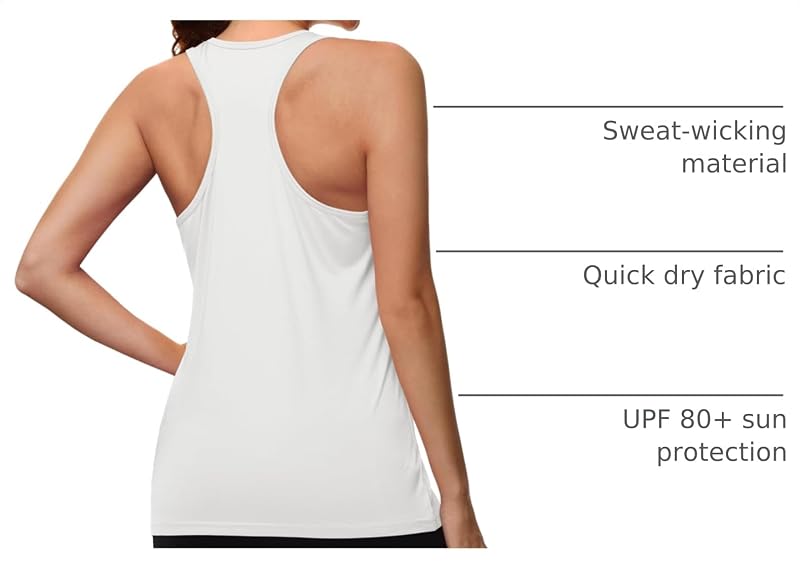 Magcomsen Women's Tank Top - Quick Dry Racerback Athletic Gym Yoga Running