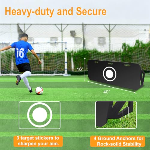 Black 40x16 Inch 3-Angle Soccer Rebounder Board for Passing Shooting Training