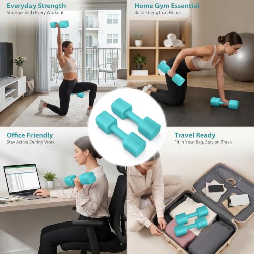 Poudee Mint Green 20LB Adjustable Dumbbell Set - 3-in-1 Home Gym Weights for Men Women